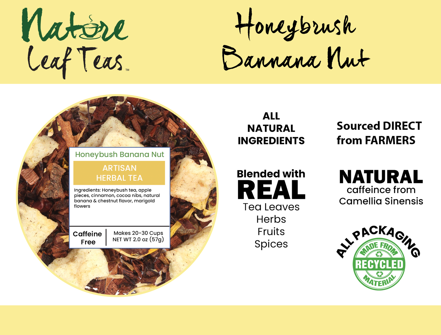 Honeybush Banana Nut - Té de postre a base de hierbas