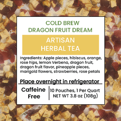 Cold Brew Dragon Fruit Dream - Caffeine-Free Superfood Drink -  Makes 10 Quarts