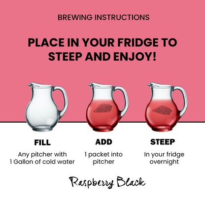 Cold Brew Raspberry Black - Moderate Caffeine Fruity Ceylon Black Tea -  Makes 5 Gallons