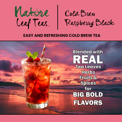Cold Brew Raspberry Black - Moderate Caffeine Fruity Ceylon Black Tea -  Makes 5 Gallons