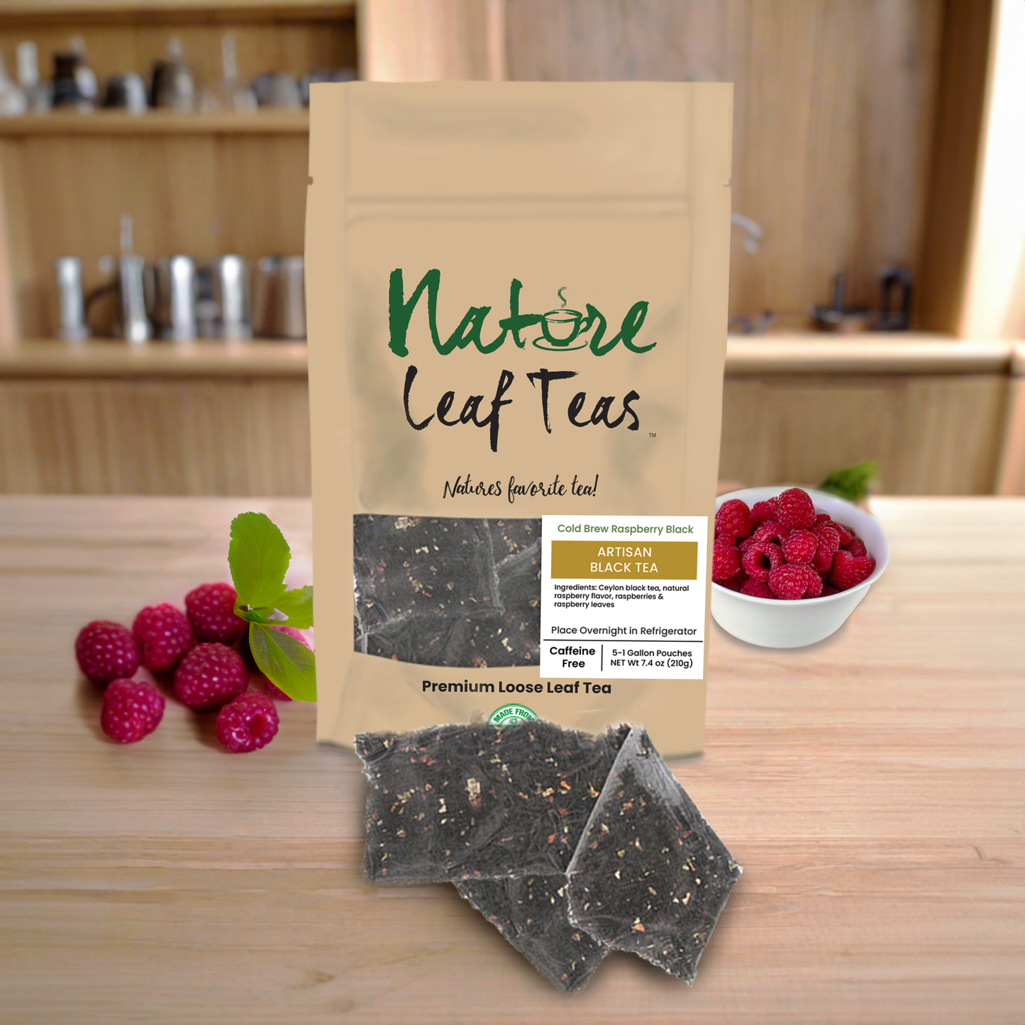Cold Brew Raspberry Black - Moderate Caffeine Fruity Ceylon Black Tea -  Makes 5 Gallons